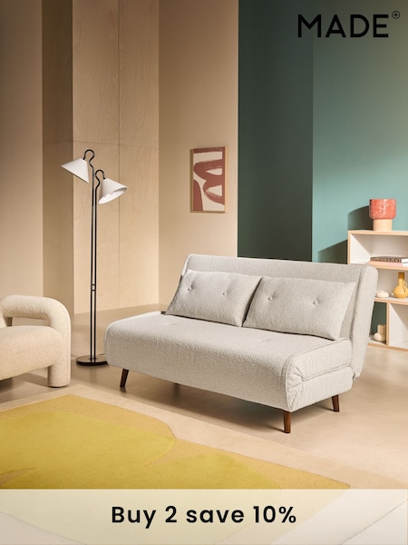 MADE.COM Off White Natural Pax Boucle Large Haru 2 Seater Sofa Bed (AL9895) | £575