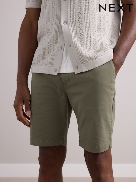Green Premium Sateen Chino Shorts (AM0126) | £28