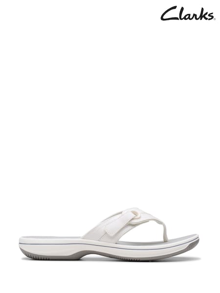 Clarks White Essentials Brinkley Toe Post Flip Flops (AM0196) | £35