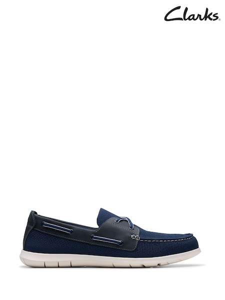 Clarks Navy Essentials Flexway Tie Boat Shoes (AM0223) | £60