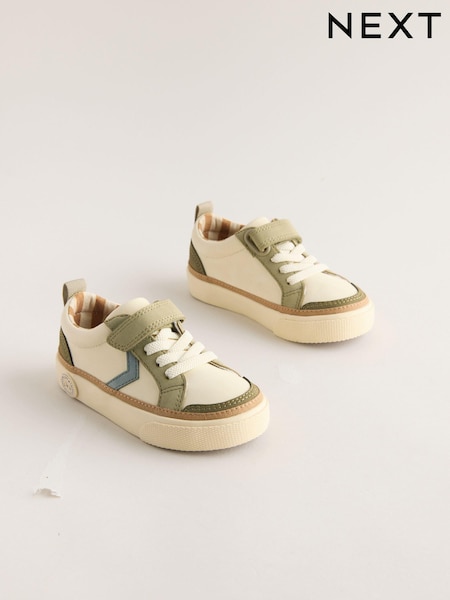 Neutral Wide Fit (G) Touch Fastening Chevron Trainers (AM0703) | £17 - £21