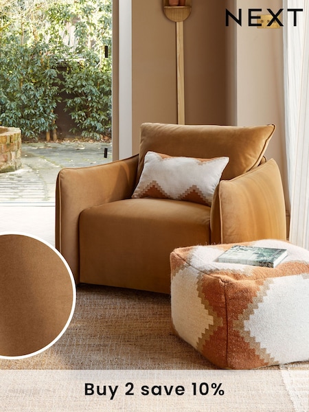 Soft Velvet Caramel Brown Ashby Accent Chair (AM0741) | £525