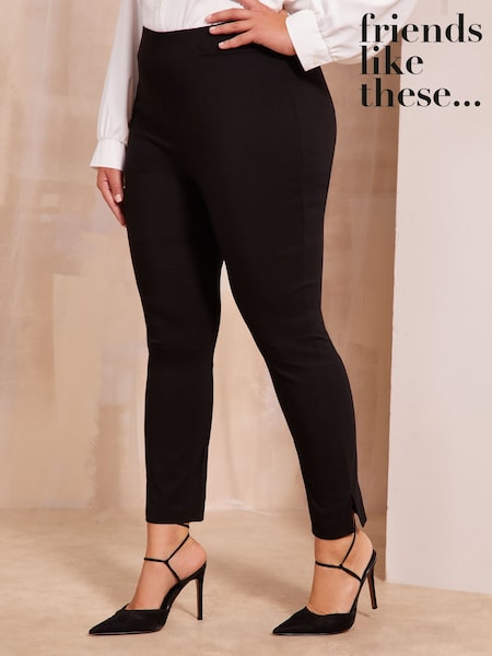 Friends Like These Black Curve Pull On Bengaline Trousers (AM0847) | £28