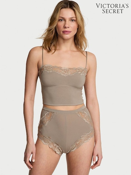 Victoria's Secret Turtle Dove Grey Straight Neck Modal Cami Set (AM0852) | £45