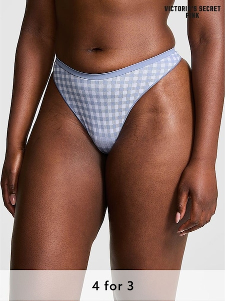 Victoria's Secret PINK Dusty Iris Blue Mini Scoop Thong Knickers (AM0911) | £9