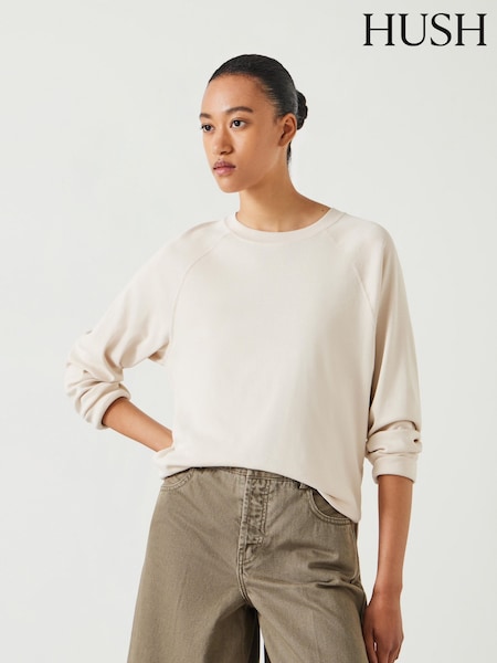Hush Cream Matilda 100% Cotton Raglan T-Shirt (AM0964) | £40