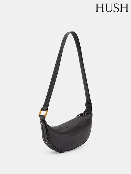 Hush Black Rory Crescent Leather Cross-Body Bag (AM0975) | £140