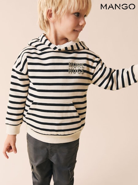 Mango Black/Cream Striped Print Sweatshirt (AM1052) | £18