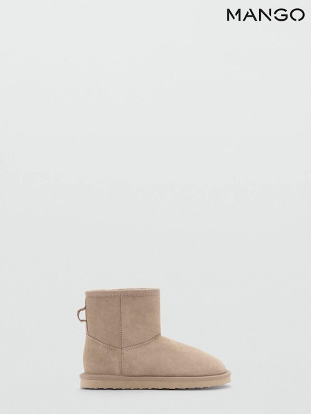Mango Natural Ankle Boots With Leather-Effect Natural Lining (AM1133) | £56