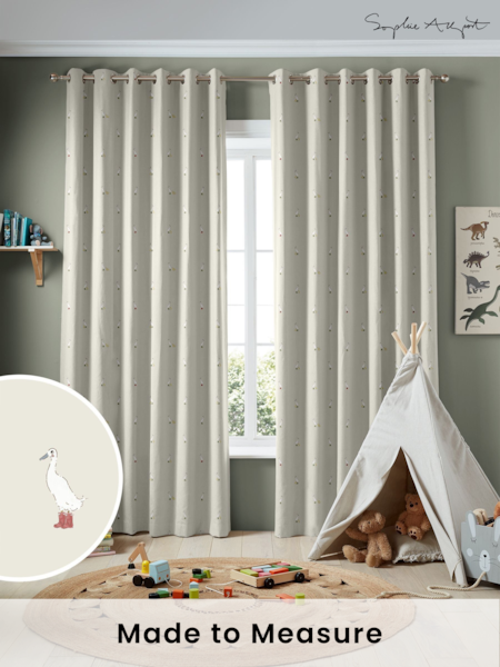 Sophie Allport Natural Running Ducks Made to Measure 100% Cotton Curtains (AM1151) | £91