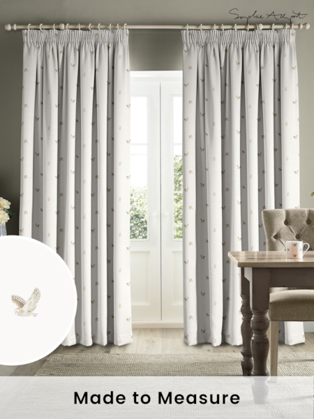 Sophie Allport Off White Snowy Owls Made to Measure 100% Cotton Curtains (AM1153) | £91