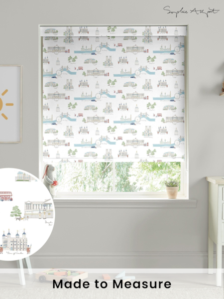 Sophie Allport White and Blue London Scene Made to Measure Roller Blind (AM1191) | £58