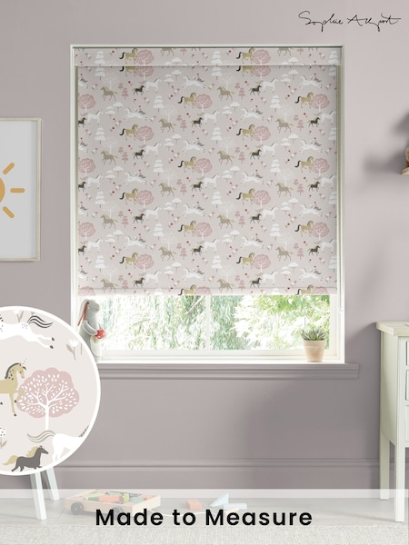 Sophie Allport Soft Pink Forest Ponies Made to Measure Roller Blind (AM1193) | £58