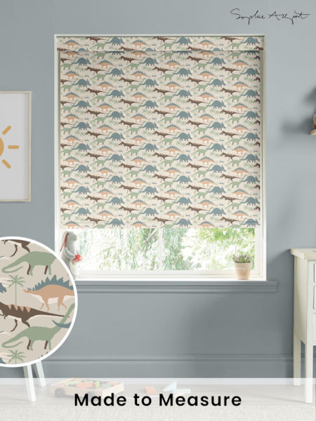 Sophie Allport Natural and Khaki Green Dinosaur Camo Made to Measure Roller Blind (AM1199) | £58