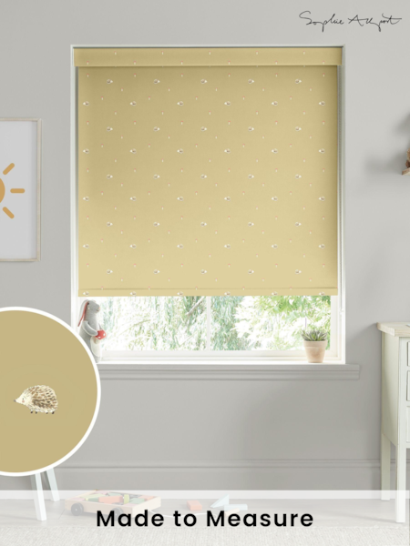 Sophie Allport Mustard Yellow Woodland Hedgehog Made to Measure Roller Blind (AM1210) | £58
