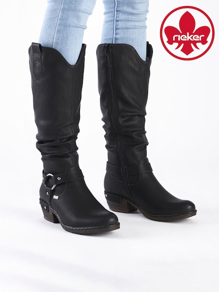 Rieker Womens Knee Length Western Knee High Brown Boots (AM1325) | £87