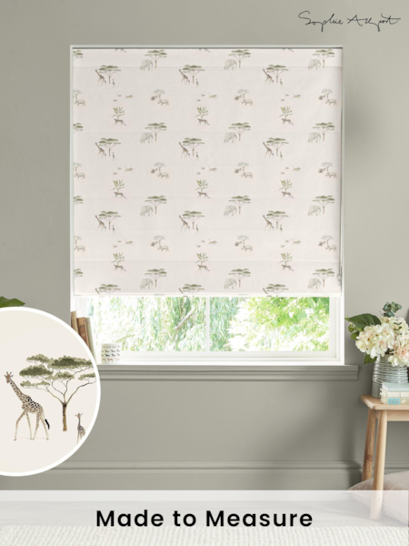 Sophie Allport Off White Wild Savannah Made to Measure 100% Cotton Roman Blind (AM1401) | £79