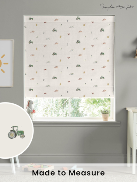 Sophie Allport Natural On the Farm Made to Measure 100% Cotton Roman Blind (AM1404) | £79