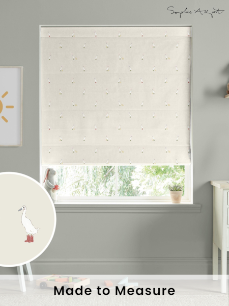 Sophie Allport Natural Running Ducks Made to Measure 100% Cotton Roman Blind (AM1411) | £79
