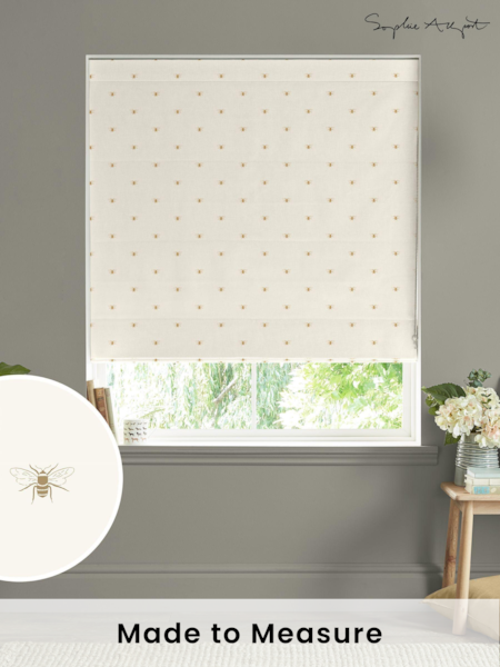 Sophie Allport Cream Bees Silhouette Made to Measure 100% Cotton Roman Blind (AM1418) | £79