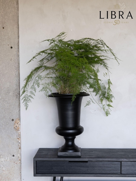 Libra Interiors Raw Black Buchan Aluminium Urn (AM1446) | £149.95