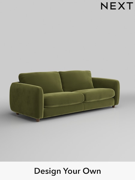 Plush Velvet Easy Clean/Mid Olive Green Aiden (AM2073) | £1,325
