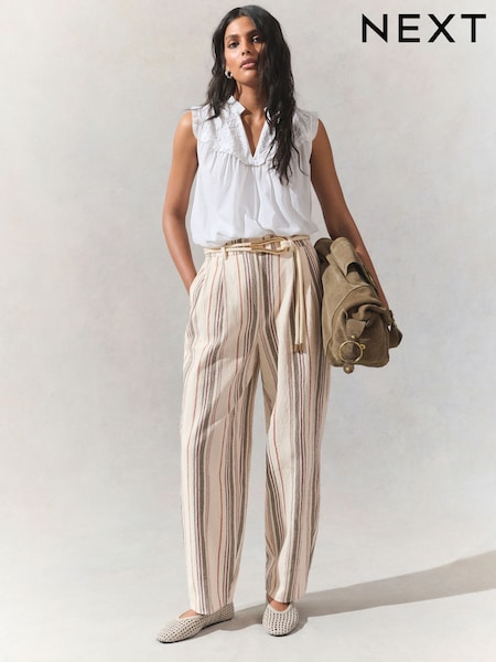 Multi Multi Striped Tapered Trousers (AM2169) | £42
