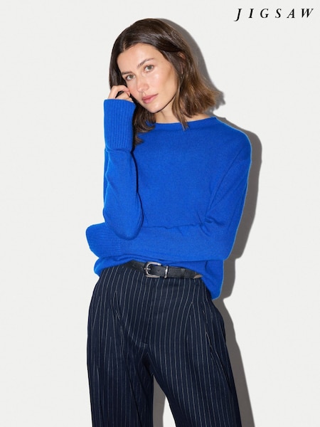 Blue - Jigsaw Cloud Cashmere Eldon Jumper
