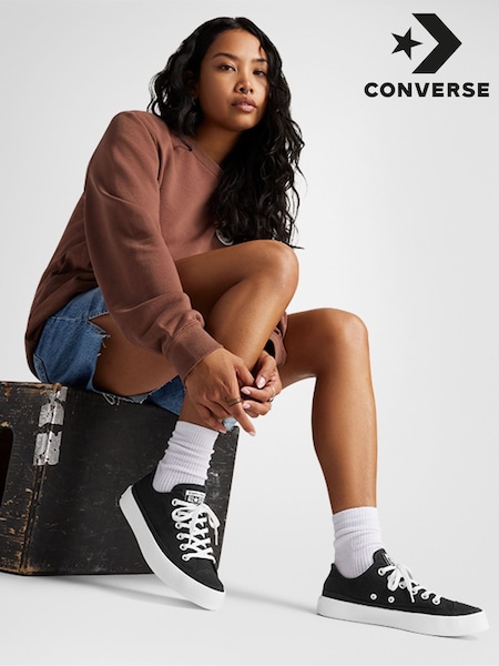 Converse Black Chuck Taylor All Star Crepe Sole Low Trainers (AM2265) | £65