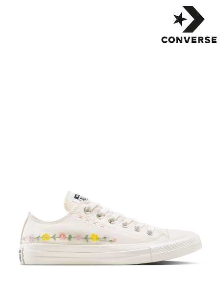 Converse Cream Chuck Taylor All Star Joyful Floral Print Low Trainers (AM2269) | £65