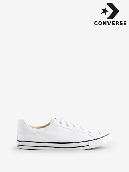 Converse White Chuck Taylor All Star Dainty Lucky Low Trainers (AM2293) | £60
