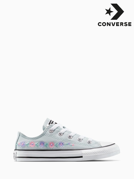 Converse Blue Junior Chuck Taylor Floral Embroidered Trainers (AM2297) | £40