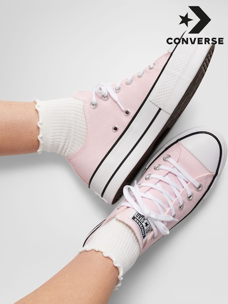 Converse Pink Huck Taylor All Star Lift Ox Trainers (AM2299) | £75