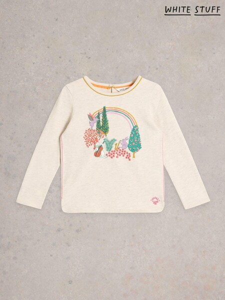 White Stuff Natural 100% Cotton Woodland Graphic T-Shirt (AM2542) | £8
