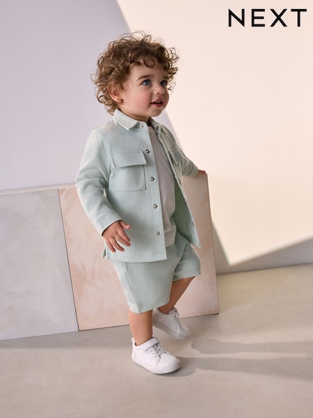 Mineral Blue Jersey Shirt and Shorts Set 3 Piece (3mths-7yrs) (AM2652) | £24 - £28
