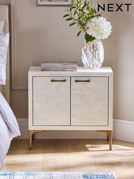 Light Natural Isla Solid Mango Bedside Table (AM2676) | £399