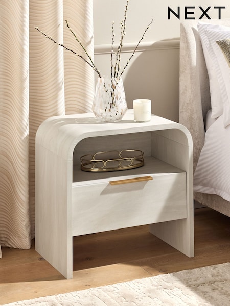 Light Natural Mia Oak Effect 1 Drawer Bedside Table (AM2686) | £225