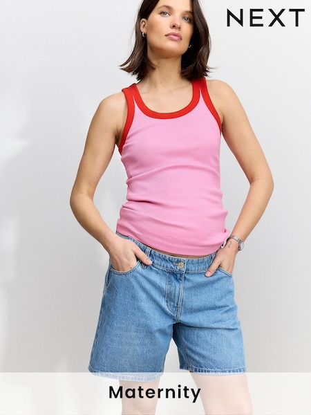 Mid Blue Maternity Denim 100% Cotton Shorts (AM2697) | £34