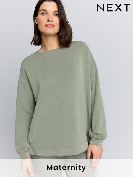 Sage Green Maternity Nursing Sweat Top (AM2702) | £38