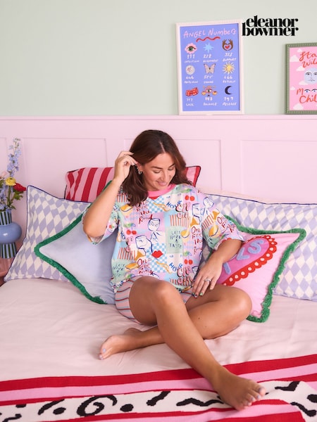 Eleanor Bowmer Print T-Shirt and Shorts Pyjamas Set (AM2756) | £32