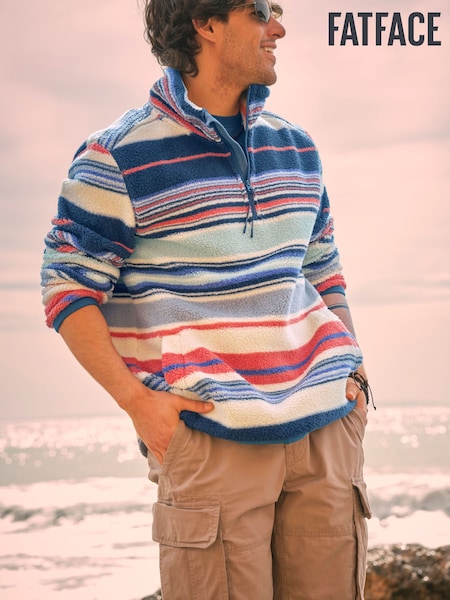 Blue Stripe Fleece Half Zip (AM2811) | £49.50