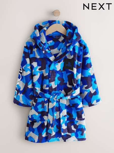 Blue/White Playstation License Robe (5-16yrs) (AM2814) | £23 - £25