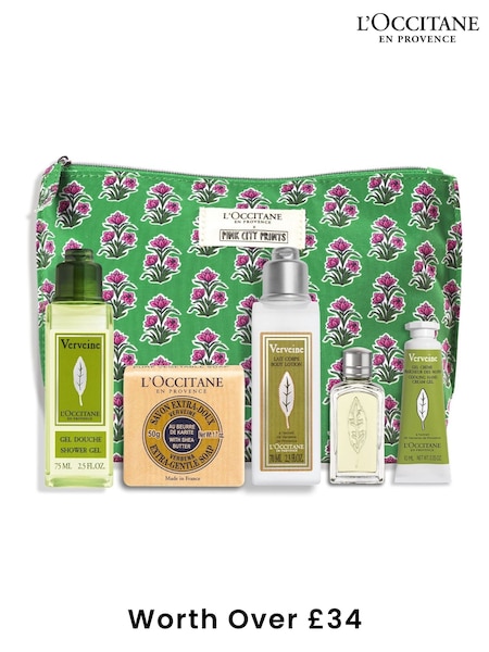 L'OCCITANE Verbena Discovery Collection x Pink City Prints Gift Set (Worth Over £34) (AM3085) | £23