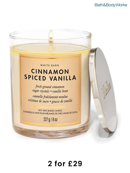 Bath & Body Works Cinnamon Spiced Vanilla Single Wick Candle (AM3486) | £20