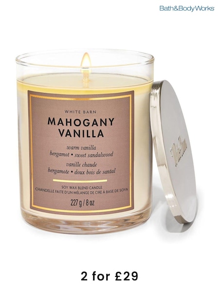 Bath & Body Works Mahogany Vanilla Single Wick Candle (AM3487) | £20