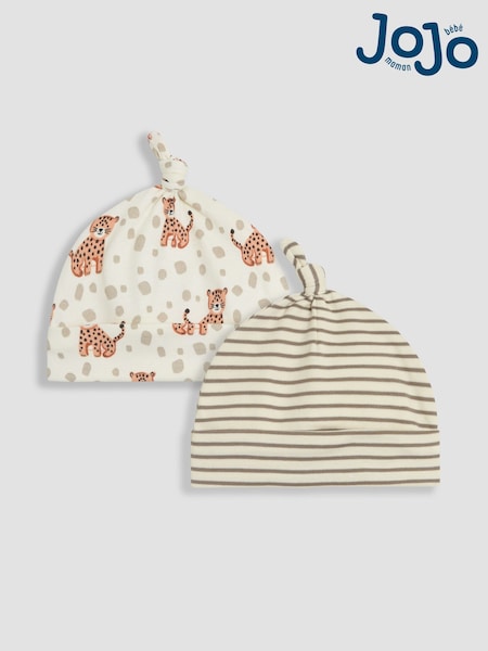 JoJo Maman Bébé Natural 2-Pack Baby Hats (AM3611) | £9.50