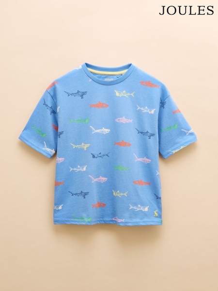Joules Let's Go Blue Sharks Short Sleeve T-Shirt (AM3704) | £11 - £13