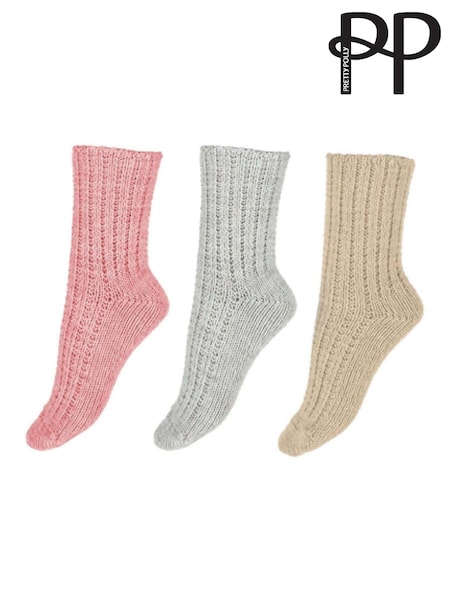 Pretty Polly Grey Lounge Socks 3 Pack (AM3763) | £21