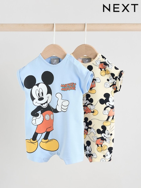 Blue Mickey Mouse Baby Rompers 2 Pack (AM3911) | £16 - £20