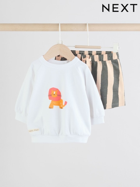 Black/White Baby Sweatshirt and Shorts Set (AM3921) | £12 - £14